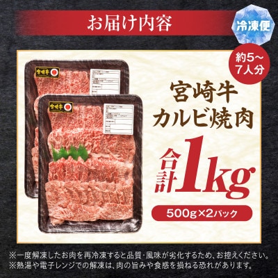 宮崎牛カルビ焼肉 1kg(500g×2パック)
