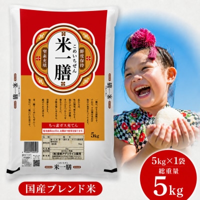 国産ブレンド米 「米一膳」5kg(5kg×1袋)