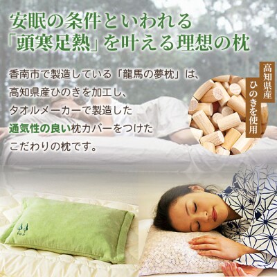 まくら 龍馬の夢枕 1個(枕カバー 緑色1枚付き) fj-0004