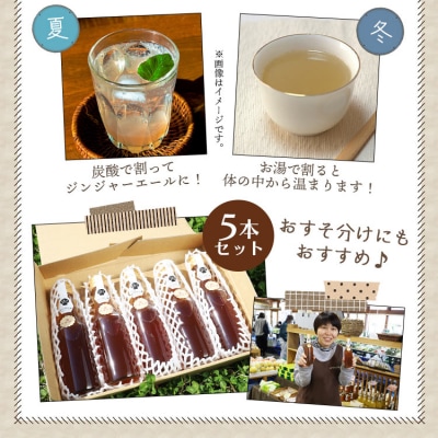 【7日程度で発送】ジンジャーシロップ200ml×5本 yr-0048