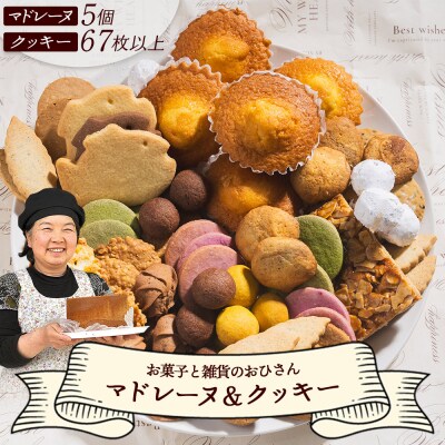 マドレーヌ5個とクッキー14袋 合計67枚以上セット oh-0010