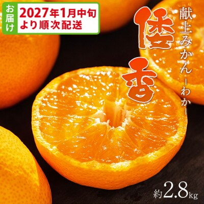 <2027年1月中旬より順次配送>土佐乃かなや 献上みかん「倭香(わか)」2.8kg be-0105