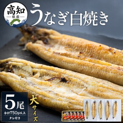 吉川水産 高知県産うなぎの白焼き 大サイズ(150～180g)×5尾 - タレ付き yw-0124