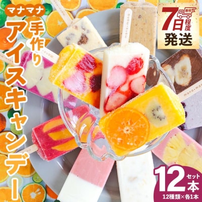 アイスキャンディー 12本入り マナマナ 手作りアイスキャンデー 氷菓 フルーツ ys-0012