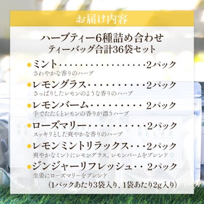 さわやかハーブティー6種の詰め合わせセット 36袋 gr-0120