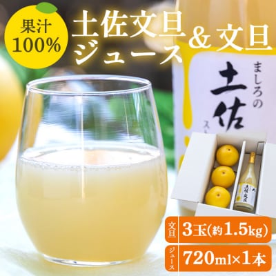 土佐文旦ジュース 720ml×1本&文旦 約1.5kg(3玉) 糖度13度以上 ms-0070