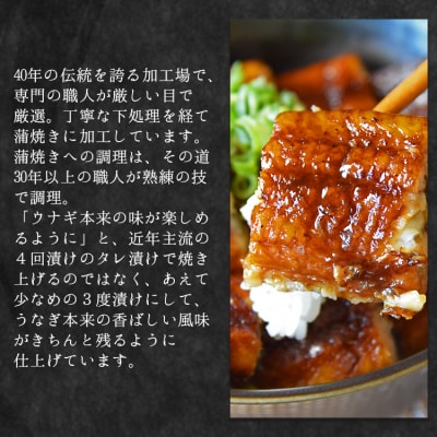 【12回定期便】国産養殖うなぎ蒲焼き 約200g×3尾(愛知県産鰻) Wfb-0080