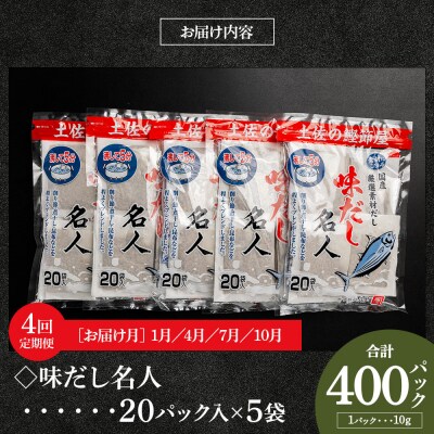 【4回定期便】だしパック 無添加 お徳用味だし 計100パック Wmk-0016
