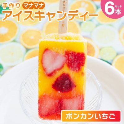 手作りアイスキャンディー ポンカンいちご 6本セット ys-0020