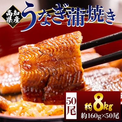 うなぎの蒲焼き 約160g 50尾(高知県産) 計約8kg フジ物産 国産 fb-0187