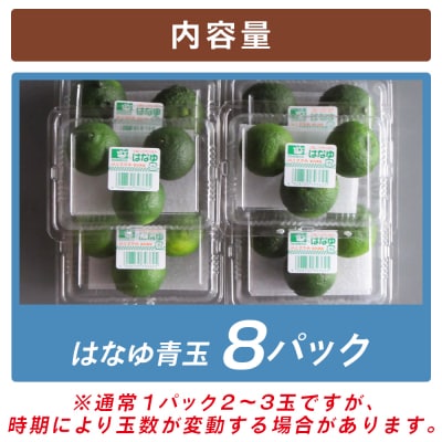 【7月より順次発送】花柚子 はなゆ青玉 8パック 国産 柚子 hy-0001