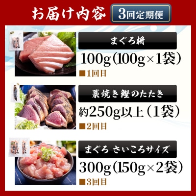 【3回定期便】〈月替わり〉かつお・まぐろ お楽しみセット かつおのたたき マグロ Wnz-0120