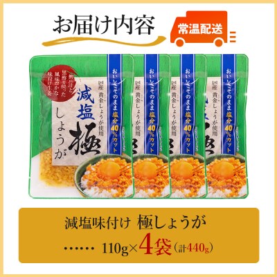 減塩 味付け 極しょうが 110g×4袋 計440g おかず ご飯 丼 Xnb-0015