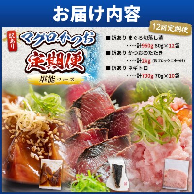 【12回定期便】マグロ かつお堪能定期便 Wda-0058