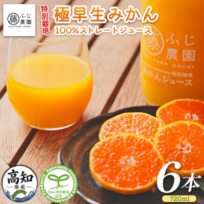 みかんジュース 100%ストレートジュース(720ml×6本) fn-0018