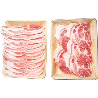 信州飯田のブランド豚「幻豚」 焼肉用バラ肉&肩ロースステーキ(合計1kg)セット
