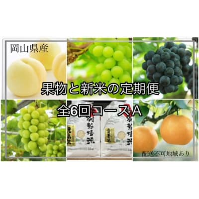 【令和6年発送・先行受付】岡山県産　果物と新米の定期便　全3回コースB　NN-31