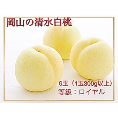 【令和8年発送・先行受付】岡山県産　清水白桃(1玉300g以上)6玉　ロイヤル　化粧箱入り　Iz-1