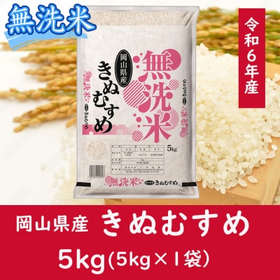 お米　【無洗米】岡山県産きぬむすめ100%(令和6年産)5kg　CC-119