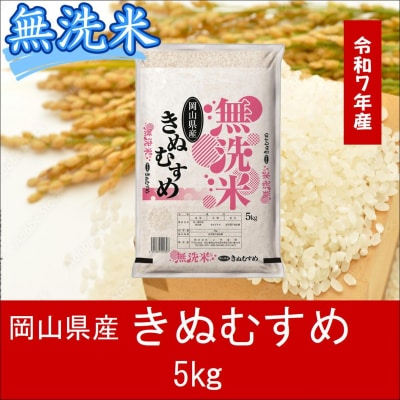 お米　【無洗米】岡山県産きぬむすめ100%(令和7年産)5kg　SS-131