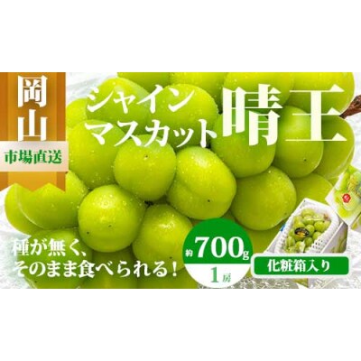 【令和8年発送・先行受付】岡山県産　シャインマスカット晴王 1房(700g以上)　Cz-9
