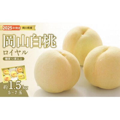 白桃 特秀 ロイヤル 中玉 約1.5kg 5-7玉　ZZ-23
