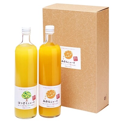 和歌山みかんジュース2種類セット(750ml×2本入)無添加ストレート 果汁100% 化粧箱入り