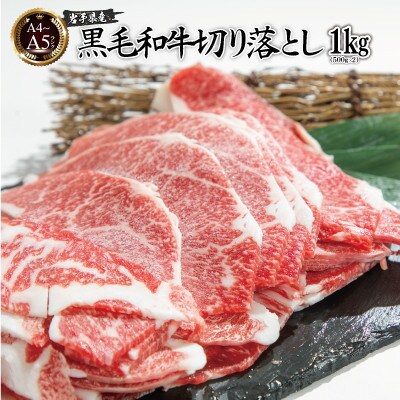 岩手県産黒毛和牛A4・A5切り落とし 1kg(500g×2パック)