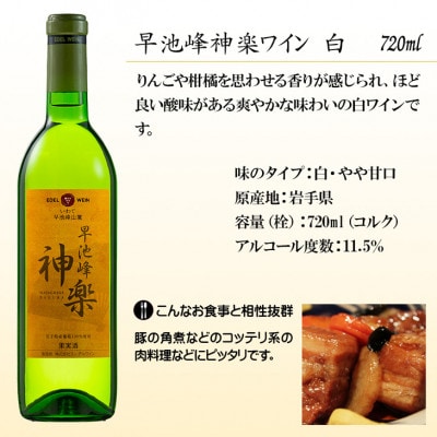 花巻満喫 家のみセット【早池峰神楽ワイン赤白&白金豚角煮・ジャーキー】