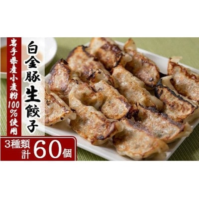 手造り生餃子3種食べ比べセット (肉・しそ巻き・スタミナにら) 各10個×2パック 合計6パック