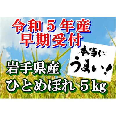 9月限定受付　10月中旬以降発送【令和5年産】岩手県産ひとめぼれ5kg(岩手県花巻市)