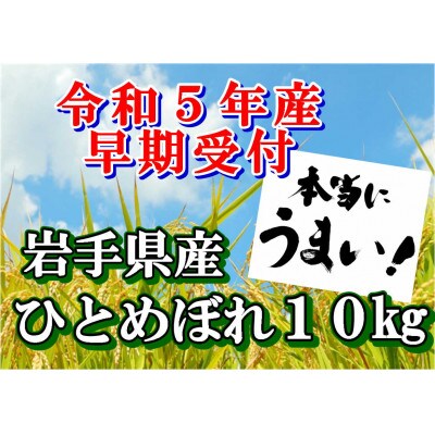 9月限定受付　10月中旬以降発送【令和5年産】岩手県産ひとめぼれ10kg(岩手県花巻市)