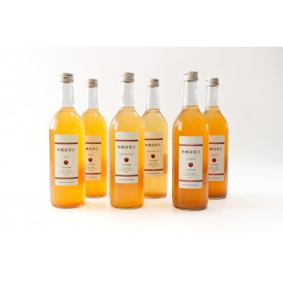 いわて花巻　林檎屋果汁6本セット【ふじ2本・ジョナゴールド2本・王林2本】