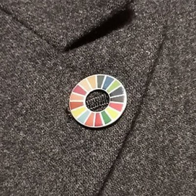 漆塗りSDGsバッジ マグネットタイプ　シルバー
