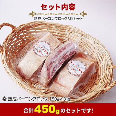 【毎月定期便】本格的熟成ベーコンブロック×3パック全6回