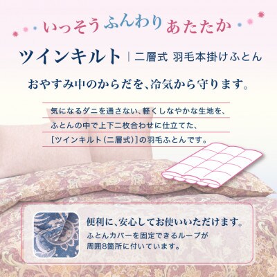 【訳あり】 羽毛布団 本掛け クイーン [色柄おまかせ] ホワイトダック ダウン85% ツインキルト