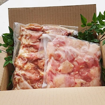 みやざき地頭鶏の手羽(約700g)と焼き鳥用切り込み肉(500g)(味つき)セット