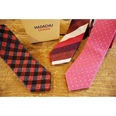 ファクトリーブランド「HADACHU」のシルクネクタイ 3本セット　赤系  日本製