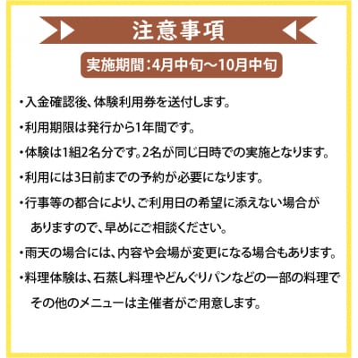岩宿の里　古代料理体験(1組2名様)【101】