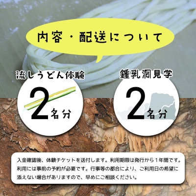 小平の里　流しうどん体験&鍾乳洞　2名様【56】