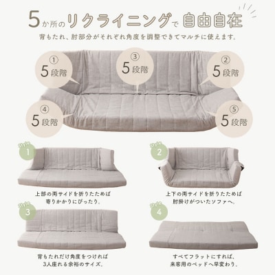 低反発マルチソファ(デニム生地・エレガンス生地)【236】
