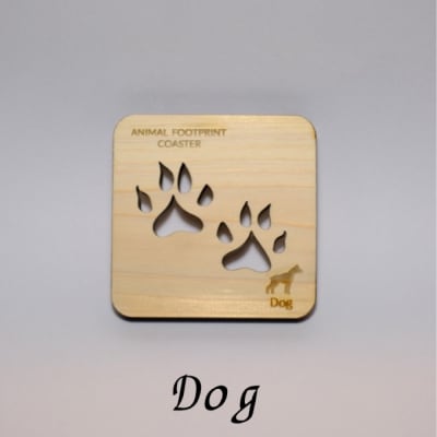 【1枚】森のコースター〈動物の足あと編〉【Dog(犬)】