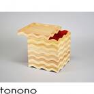 tonono oju-　M朱　三段蓋付きと　箸置き(5個セット)
