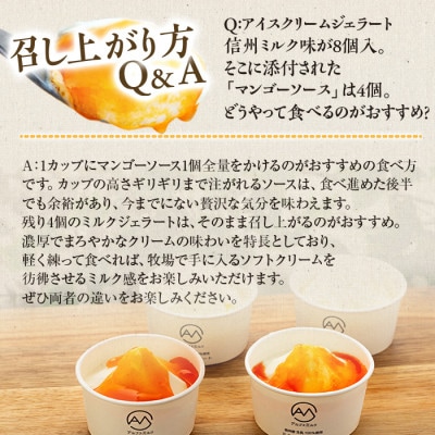 信州ミルクジェラート ～あふれるマンゴーソースをかけて～ 計8個
