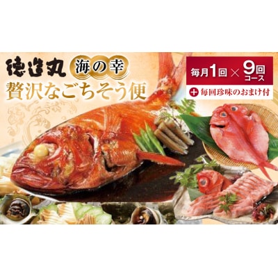 (冷凍) 贅沢なごちそう定期便 毎月1回×9回+毎回人気の珍味付き I009 / 徳造丸 東伊豆町