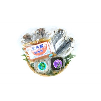 金め鯛 味噌漬 干物 セットA-2+丸山園の わさび漬 + わさび海苔パック 1132 / 山長水産