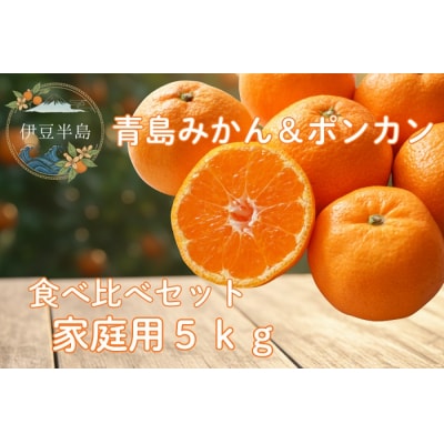 東伊豆・青島みかん&ぽんかん　食べ比べセット 5kg以上(サイズ混玉) 1402 / 佐藤農園
