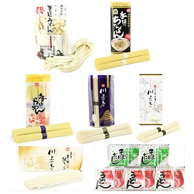 【川上製麺】手延べ温麺詰合せ＜15人前＞(手延べ半生うどん/手延べラーメン/手延べそうめん等)