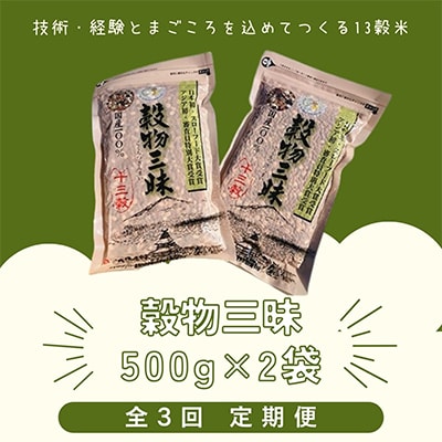 【毎月定期便】穀物三昧500g(2袋)全3回