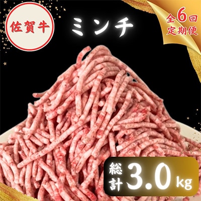 【毎月定期便】【2度の農林水産大臣賞】佐賀牛 ミンチ 500g 全6回